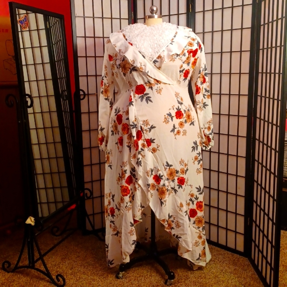 Women's Long Sleeve Floral Dress